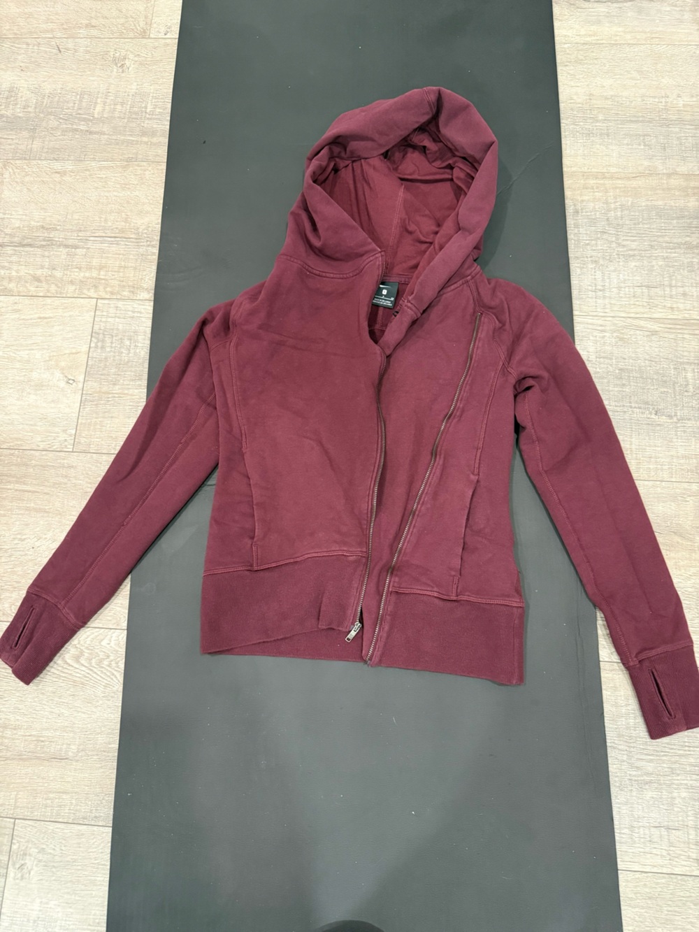 Nike Women's Burgundy Asymmetrical Zip Hoodie Jacket
